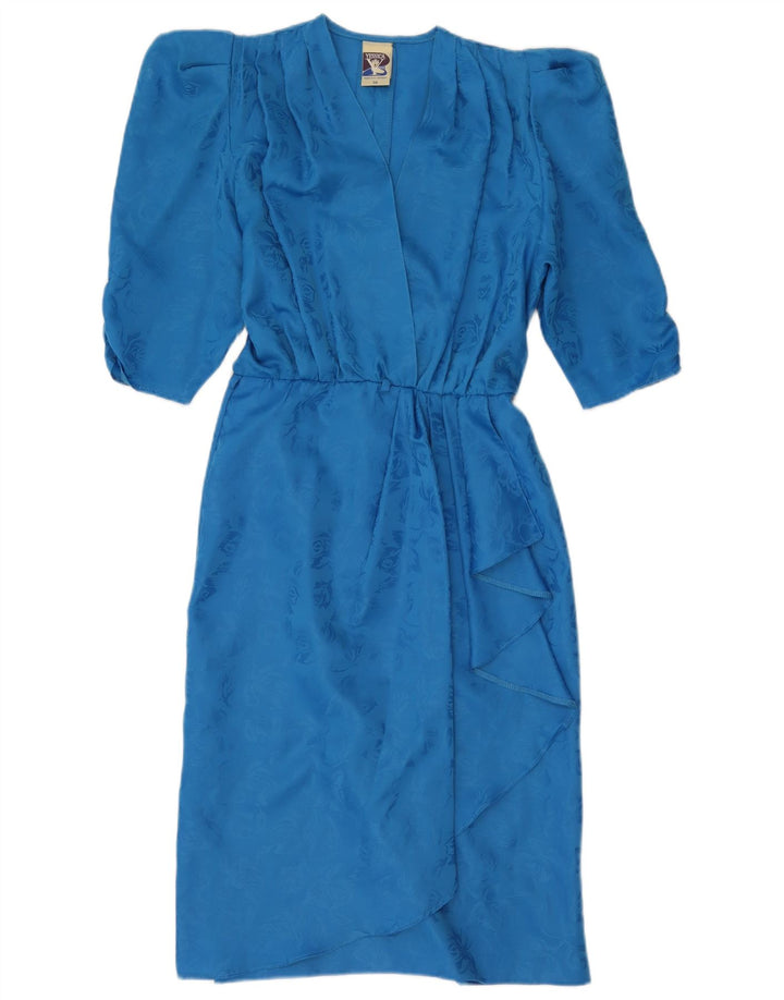 YESSICA Vestido feminino envolvente EU 38 poliéster floral azul médio