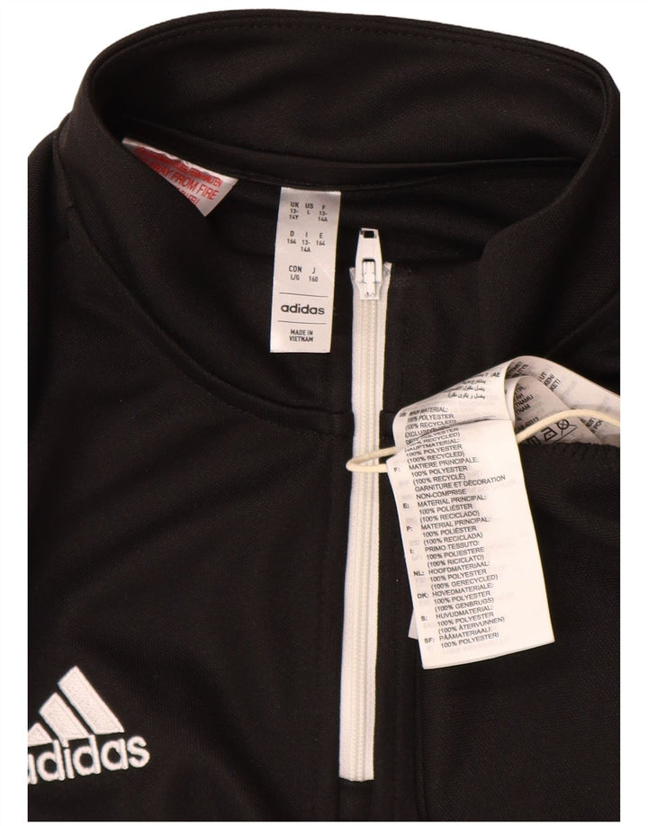 Adidas Meninos Aeroready Zip Neck Pullover Treino Top 13-14 Anos Preto