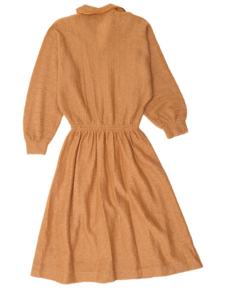 Vestido feminino vintage de manga comprida IT 44 marrom médio