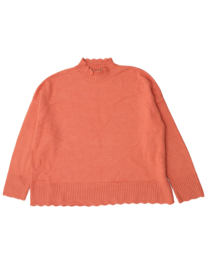 Suéter feminino Oasis com gola tartaruga e viscose laranja grande Reino Unido 16