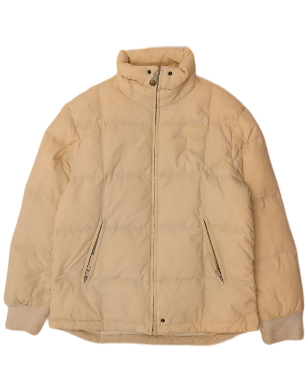 Diesel Mens Padded Jacket UK 38 Medium Beige Polyamide