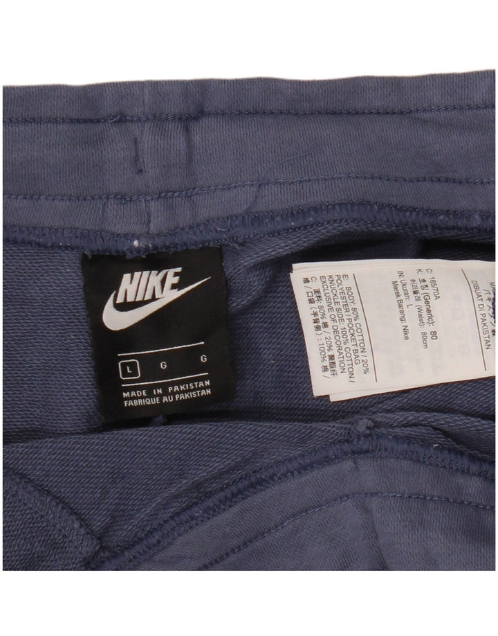 Shorts esportivos femininos NIKE UK 16 grande algodão azul marinho