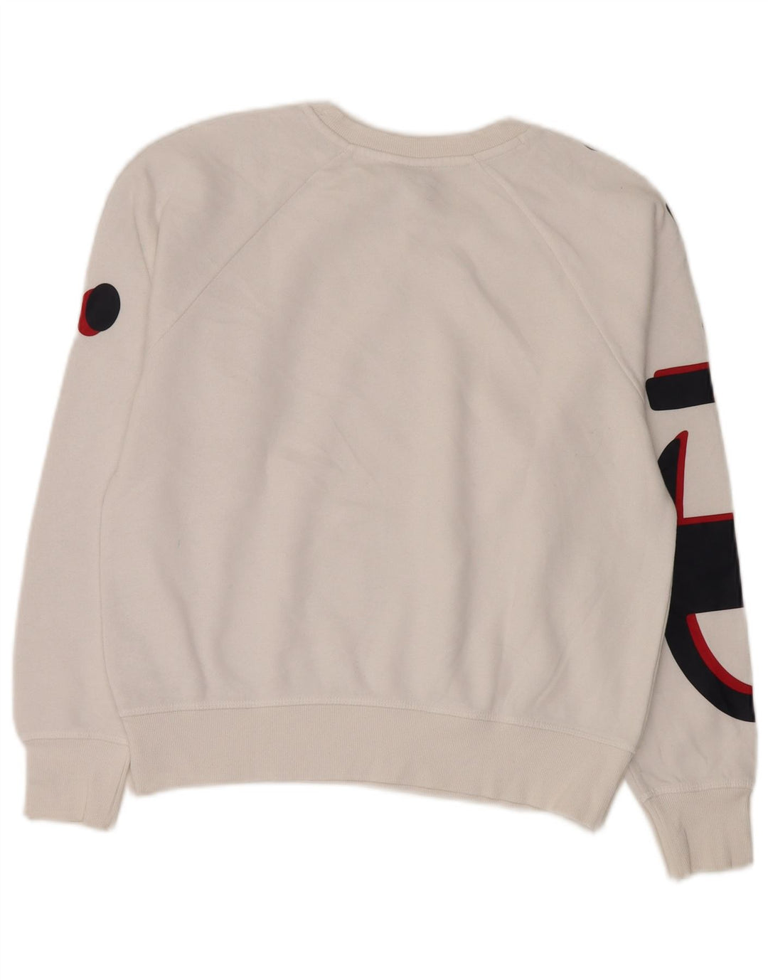 Champion feminino oversized gráfico moletom jumper UK 10 pequeno branco