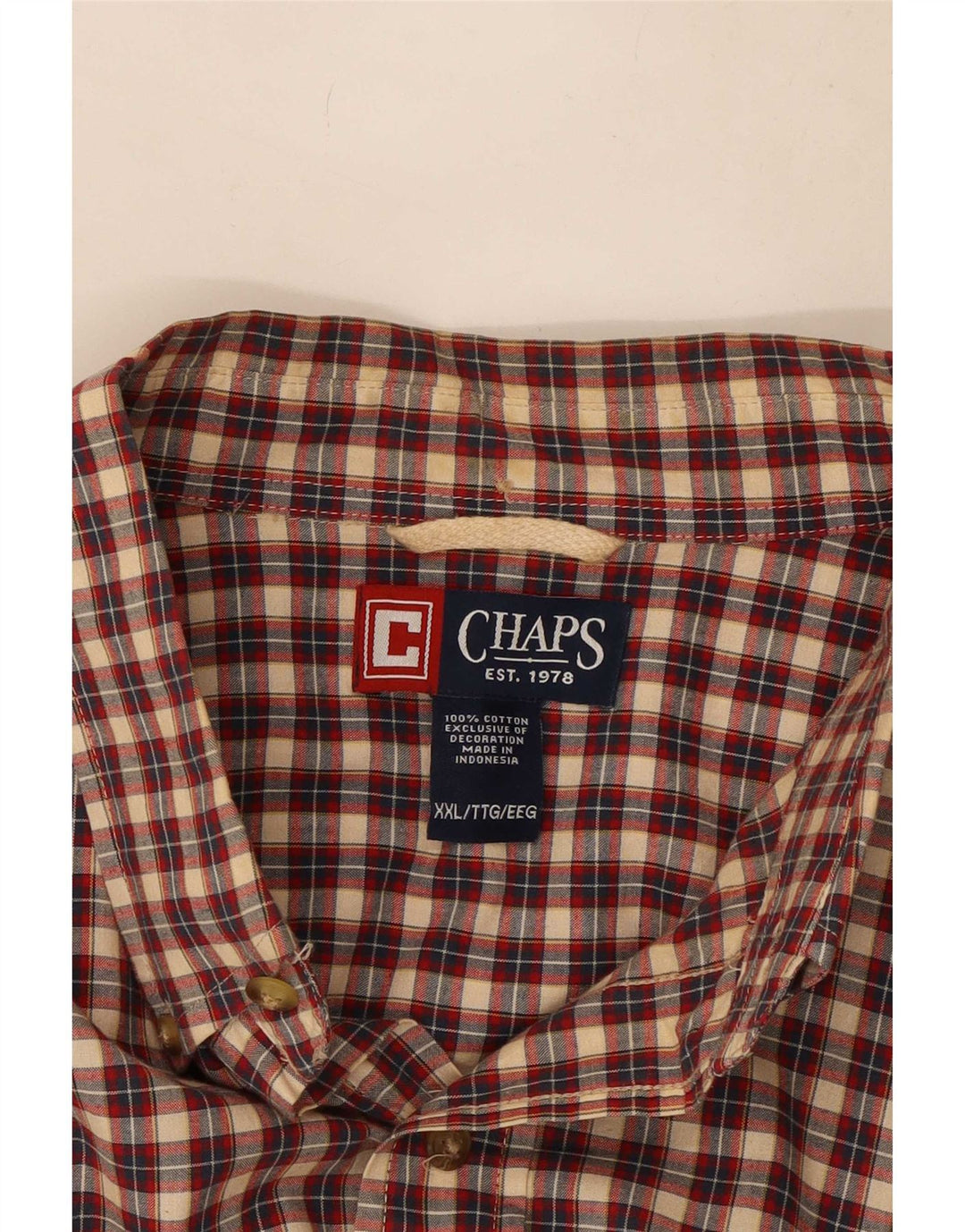 Camisa masculina Chaps 2XL algodão xadrez vermelho