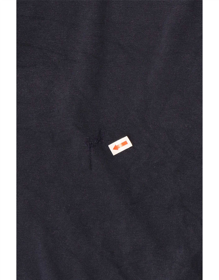 Suéter masculino Massimo Dutti com gola polo grande algodão azul marinho