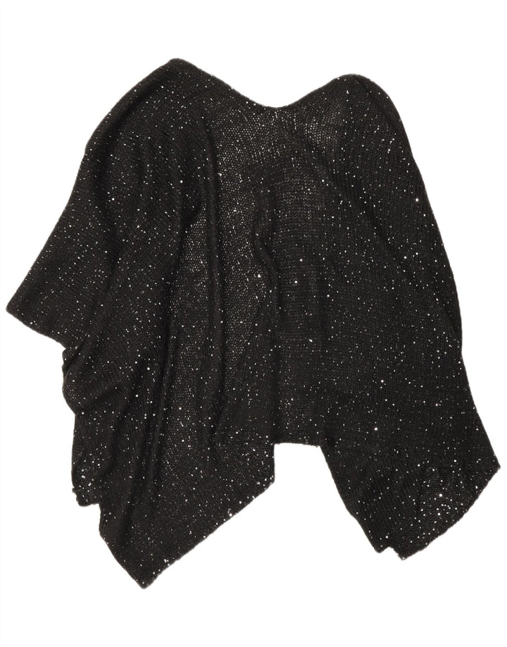 Suéter poncho feminino Marks & Spencer tamanho único acrílico manchado preto