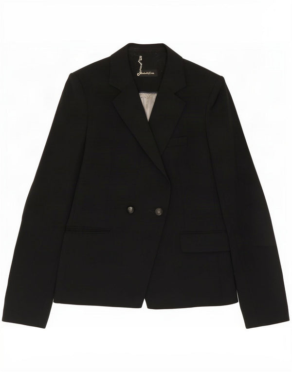 Jaqueta blazer feminina de peito duplo Massimo Dutti UE 36 XS preto acetato