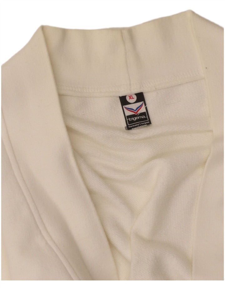 TRIGEMA Suéter cardigã masculino XL algodão branco