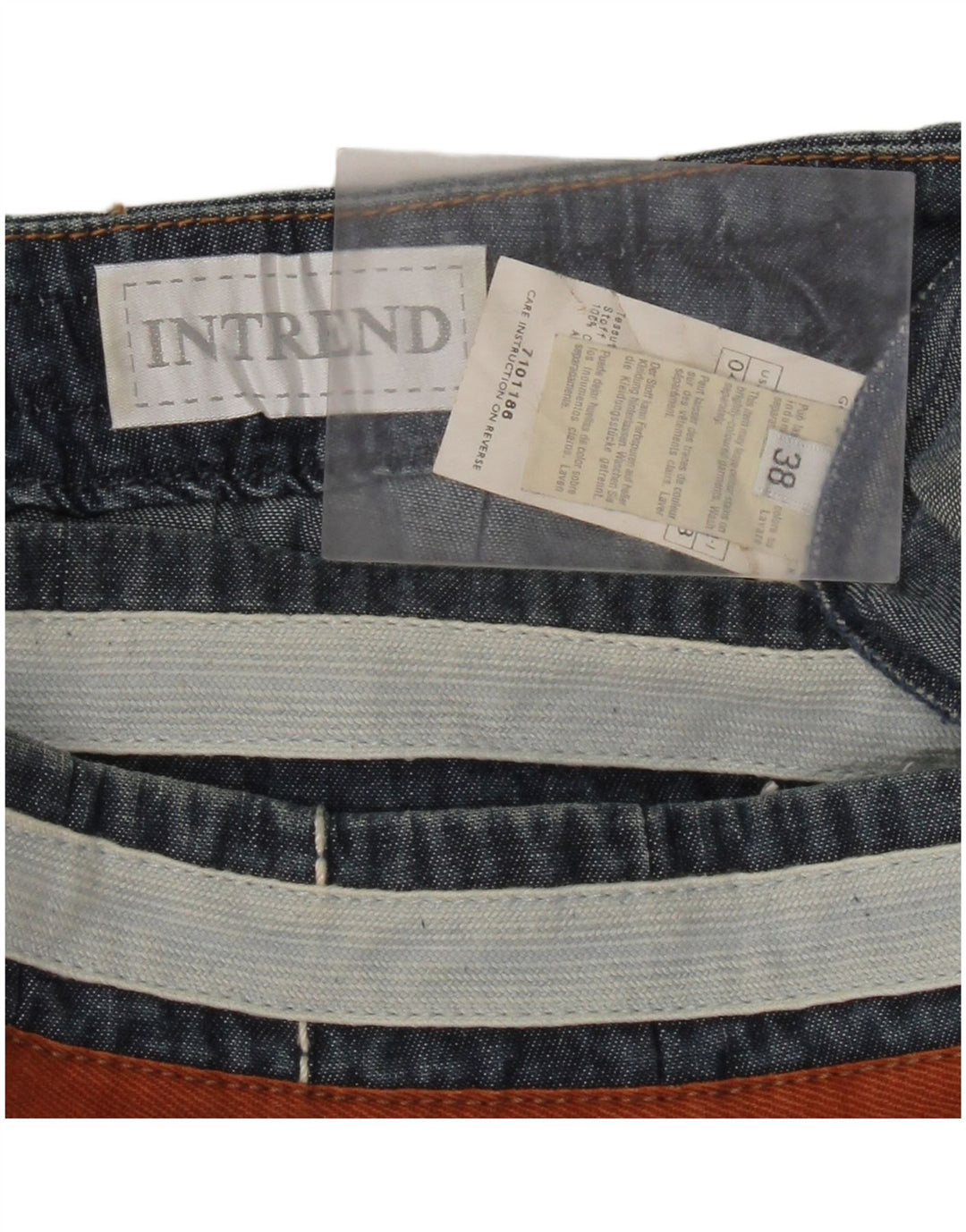 Saia jeans feminina Intrend assimétrica IT 38 XS W28 algodão azul