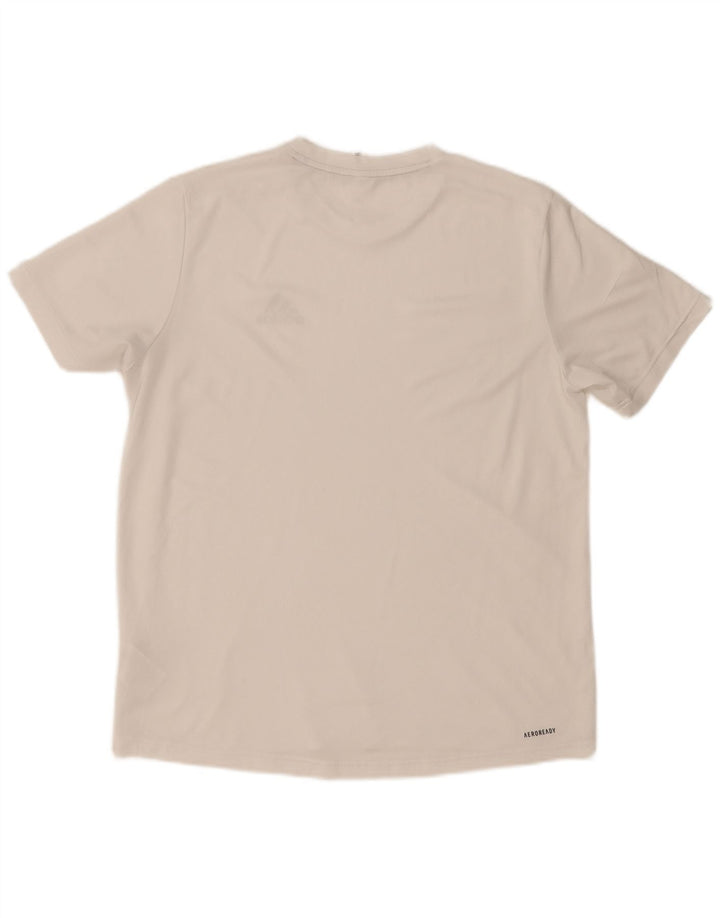 Adidas Mens Aeroready Camiseta Top Médio Poliéster Branco