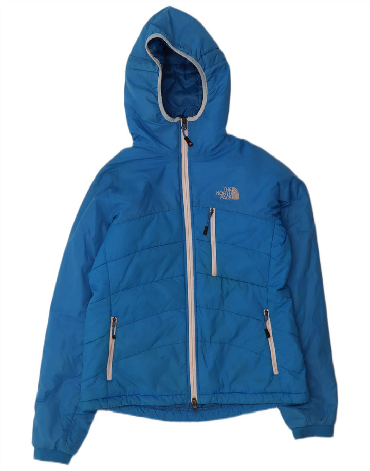 Jaqueta acolchoada com capuz feminina The North Face UK 12 nylon azul médio