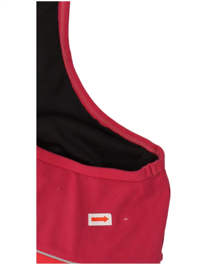 NIKE Feminino Dri Fit Crop Vest Top UK 16/18 XL Rosa Colourblock