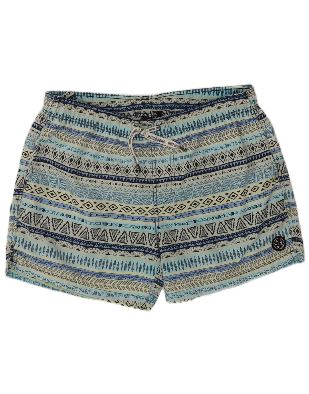 Maui and Sons Calção de banho masculino 2XL poliamida geométrica azul
