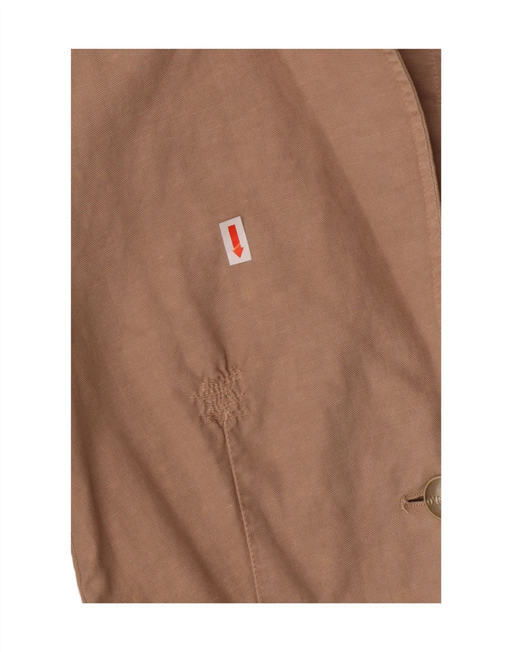 Jaqueta blazer feminina PINKO com 2 botões Reino Unido 8 algodão bege pequeno