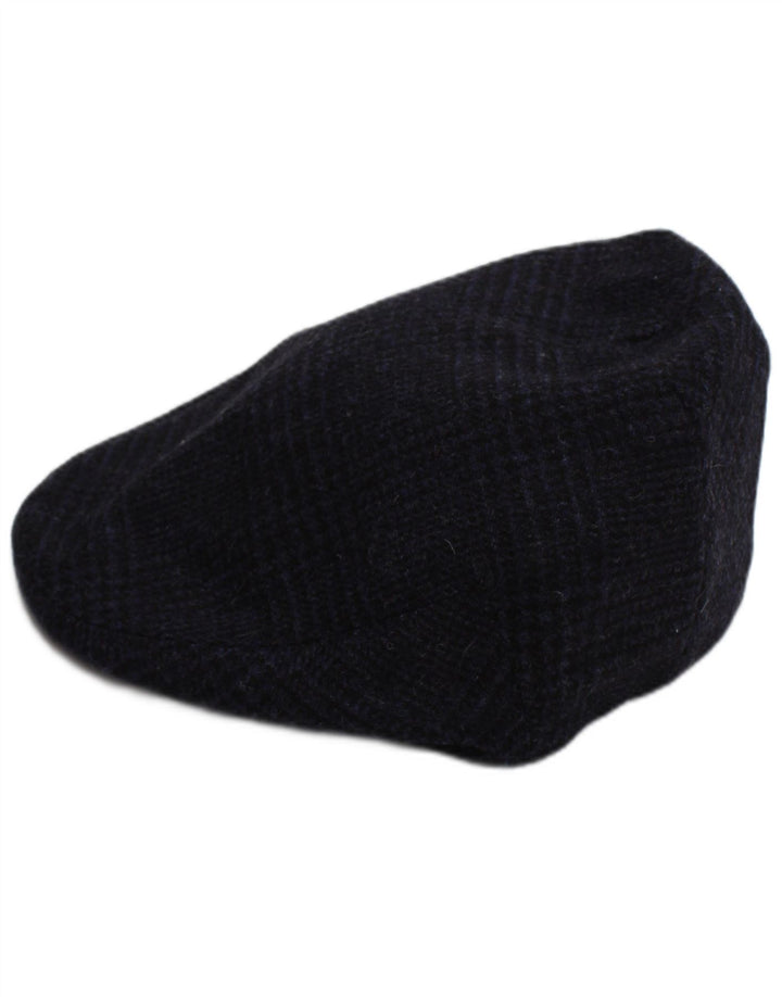 Roderick Charles Boné masculino liso XL azul marinho xadrez lã clássico