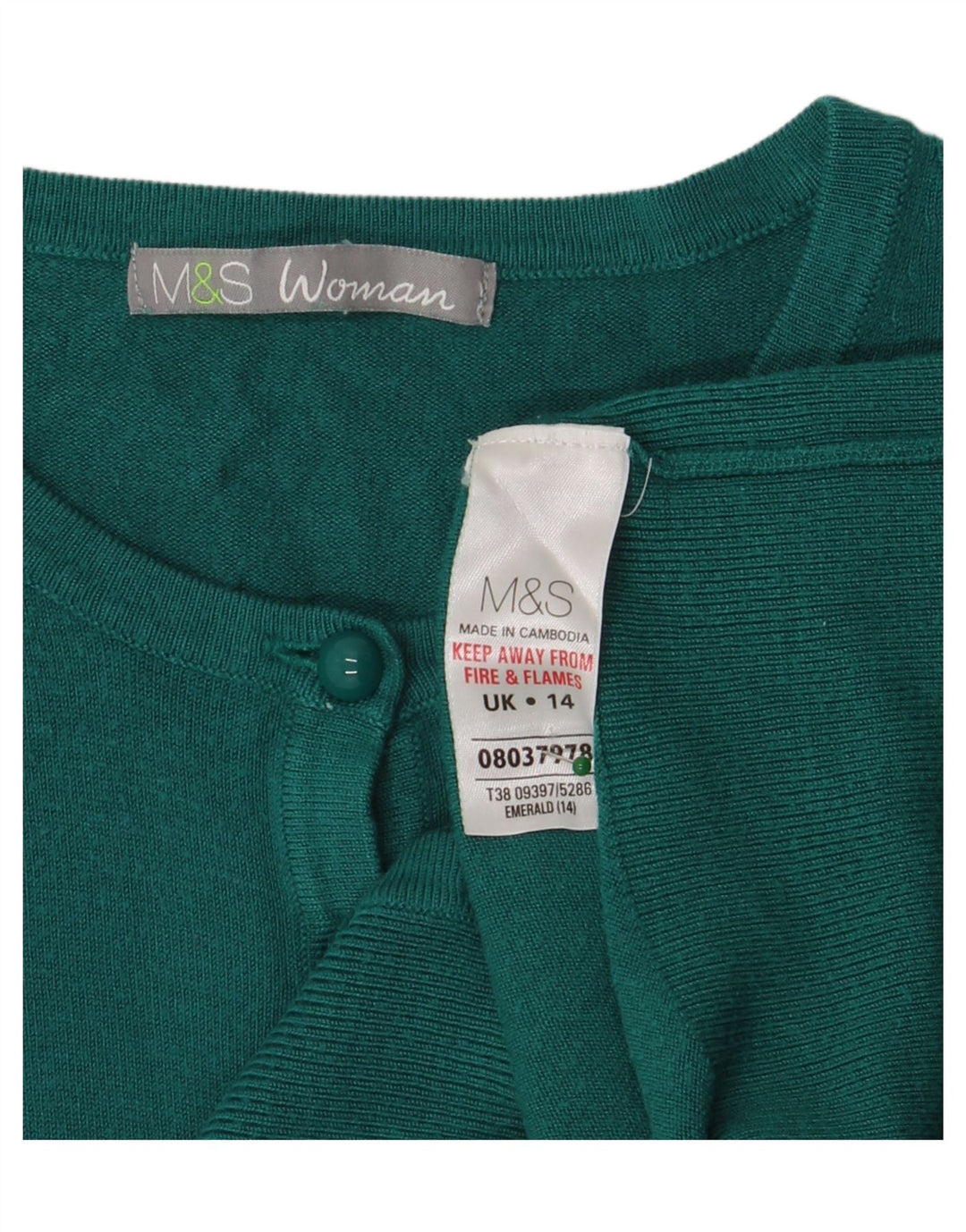 Suéter cardigã feminino Marks & Spencer UK 14 viscose verde médio