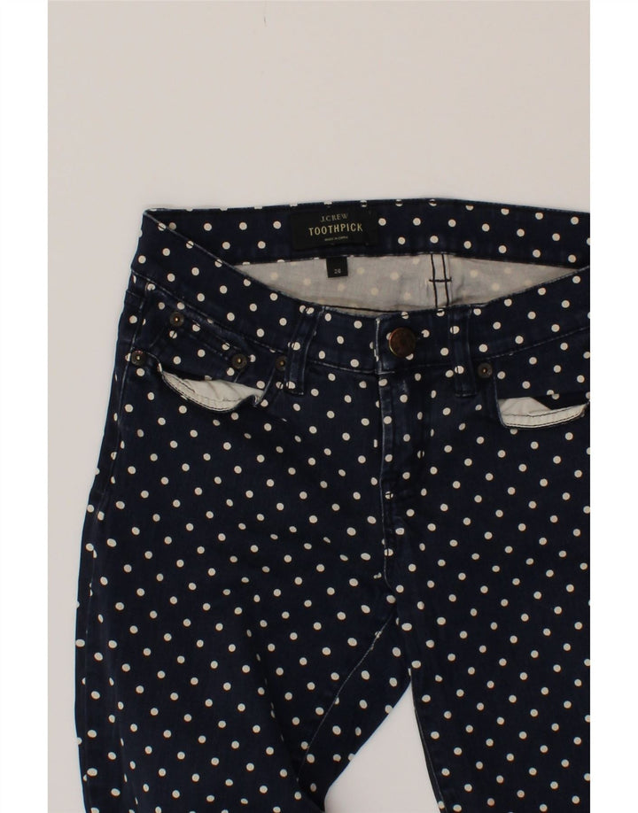 J. CREW Womens Toothpick Slim Jeans W26 L27 Navy Blue Polka Dot Cotton Vintage J. Crew and Second-Hand J. Crew from Messina Hembry 