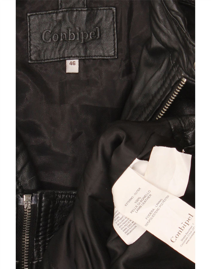 Jaqueta feminina de couro Conbipel Racer IT 46 grande couro preto