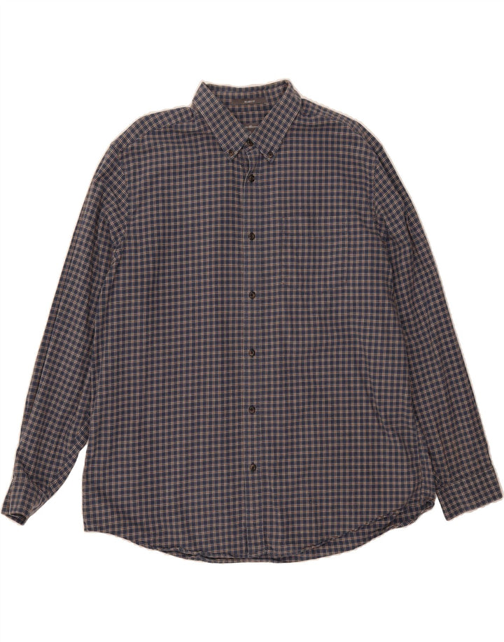 EDDIE BAUER Mens Relaxed Fit Shirt XL Blue Check Cotton Vintage Eddie Bauer and Second-Hand Eddie Bauer from Messina Hembry 