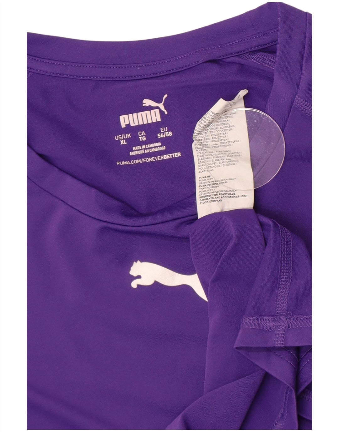 Top feminino Puma manga comprida UK 18 XL roxo poliéster