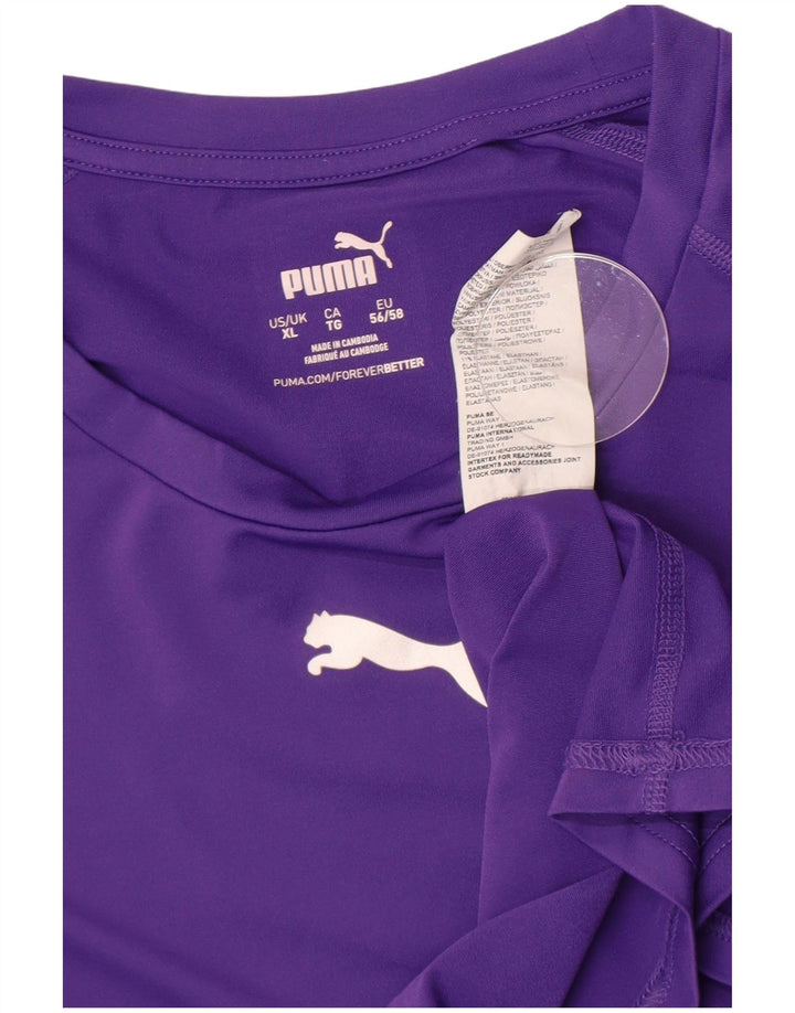 Top feminino Puma manga comprida UK 18 XL roxo poliéster