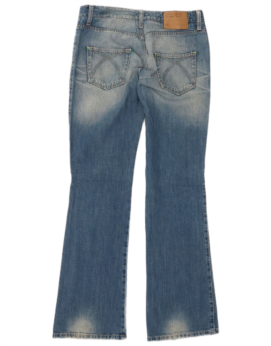 Benetton Womens Bootcut Jeans IT 44 Medium W32 L32 Blue Cotton