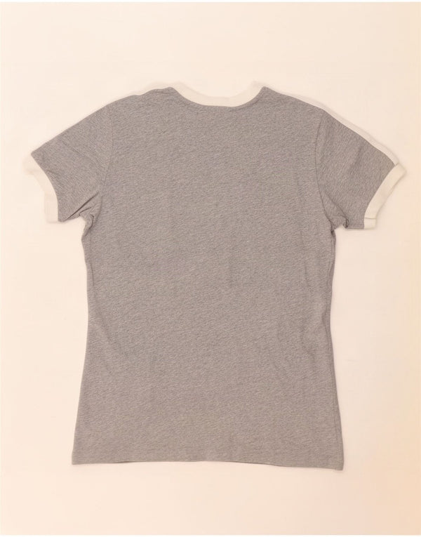 Camiseta feminina Adidas UK 14 cinza médio colorblock algodão