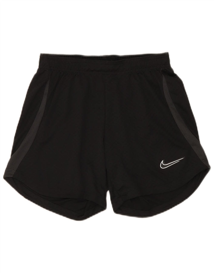 Shorts esportivos femininos Nike Dri Fit UK 8 pequenos poliéster preto