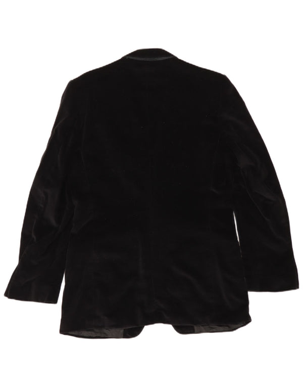 Issimo Mens 2 Button Velvet Blazer Jacket UK 36 Small Black