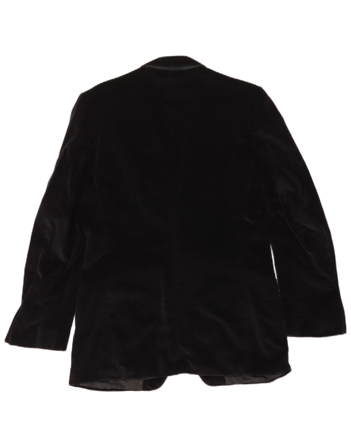 Jaqueta blazer masculina de veludo com 2 botões Issimo Reino Unido 36 pequena preta