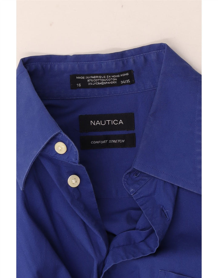 Camisa masculina Nautica tamanho 16 grande algodão azul