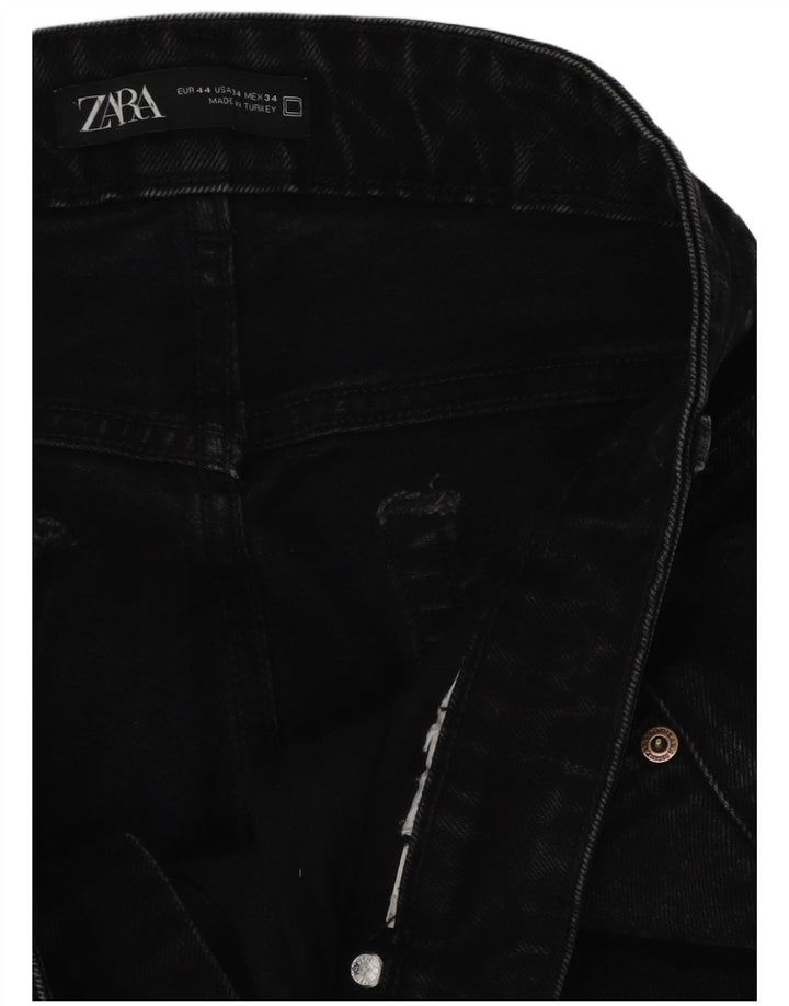 Calça jeans reta masculina Zara EU 44 XL W34 L30 preta