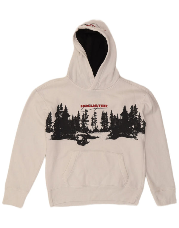 Hollister masculino gráfico moletom com capuz XS algodão branco