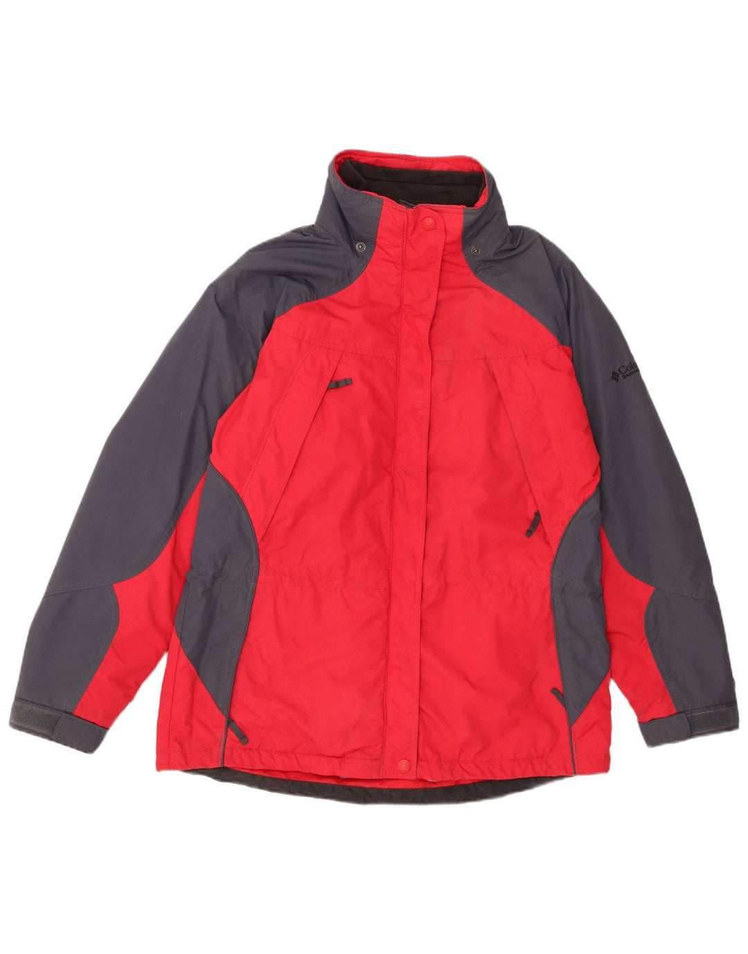 Jaqueta de chuva feminina Columbia UK 16 grande poliéster colorblock azul marinho