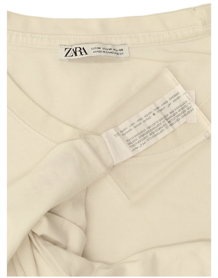 Camiseta masculina Zara Top médio algodão branco
