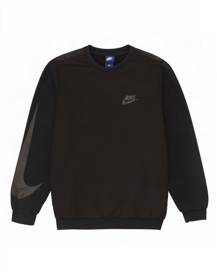 Nike masculino gráfico moletom jumper grande algodão preto