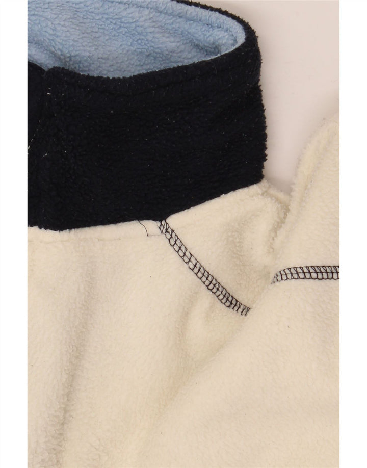 Iceberg Masculino Zip Neck Fleece Jumper XL Branco Colourblock Poliéster