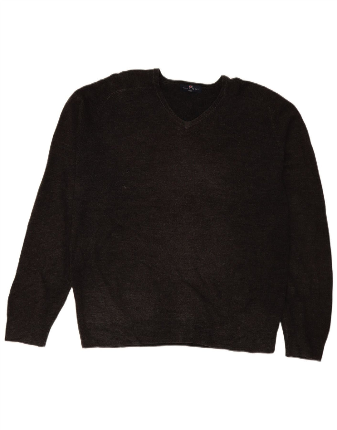Suéter masculino Marks & Spencer com decote em V grande acrílico cinza