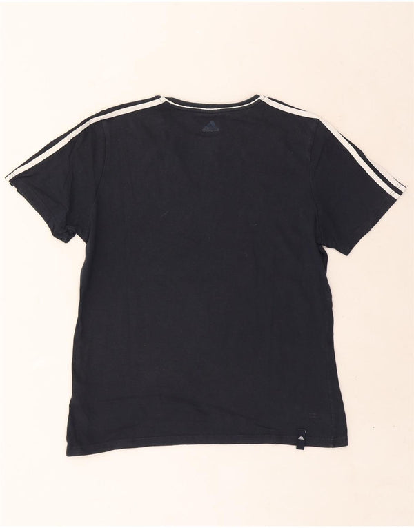 Adidas Mens Graphic T-Shirt Top UK 42/44 Grande Azul Marinho Algodão