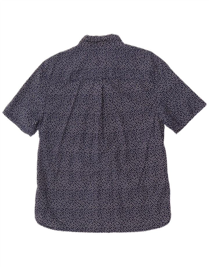 Camisa masculina de ajuste regular Fat Face grande algodão manchado azul marinho