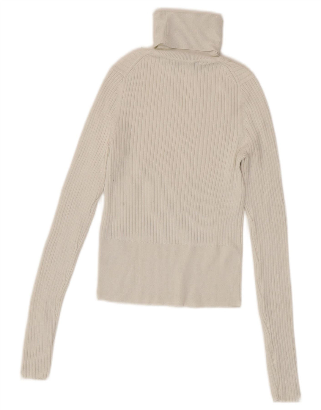 Zara Suéter feminino cropped com gola redonda Reino Unido 8 pequeno viscose branca