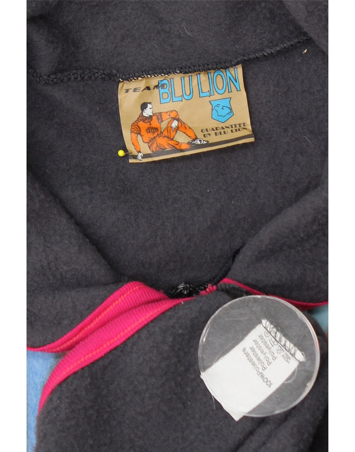 Vintage Mens Fleece Gilet UK 40 Grande Poliéster Geométrico Multicolorido