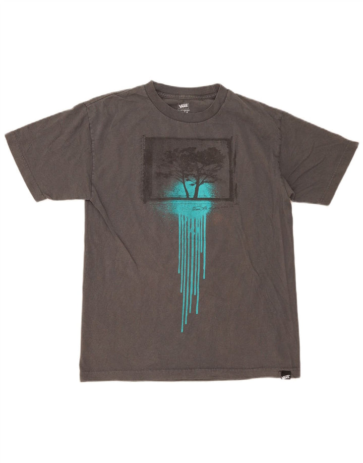 Camiseta masculina VANS com estampa gráfica cinza médio algodão