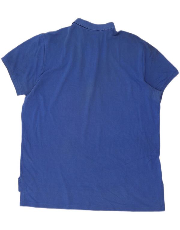 Camisa polo masculina Polo Ralph Lauren de ajuste personalizado 2XL algodão azul