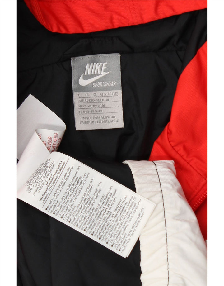 Jaqueta de chuva com capuz Nike Boys 12-13 anos grande bloco colorido multicolorido