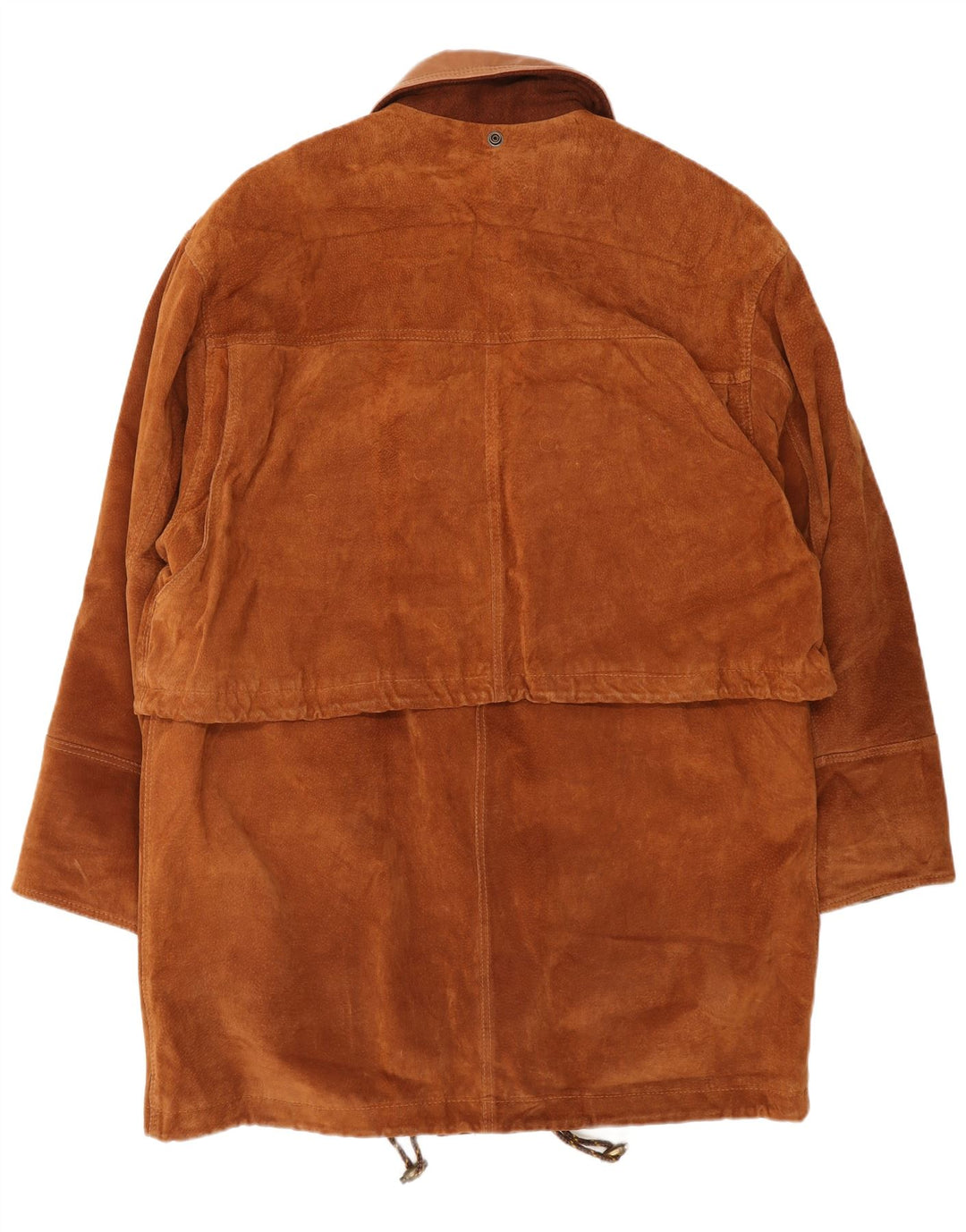 Sobretudo de camurça masculino vintage IT 48 couro marrom médio