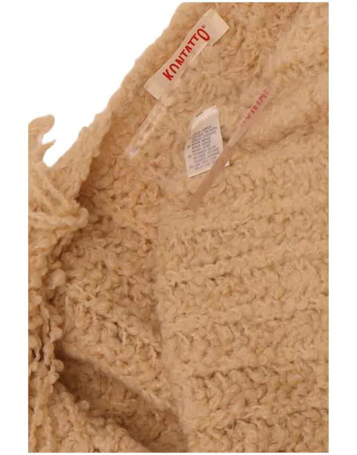 Suéter cardigã aberto feminino Kontatto Reino Unido 16 grande bege acrílico