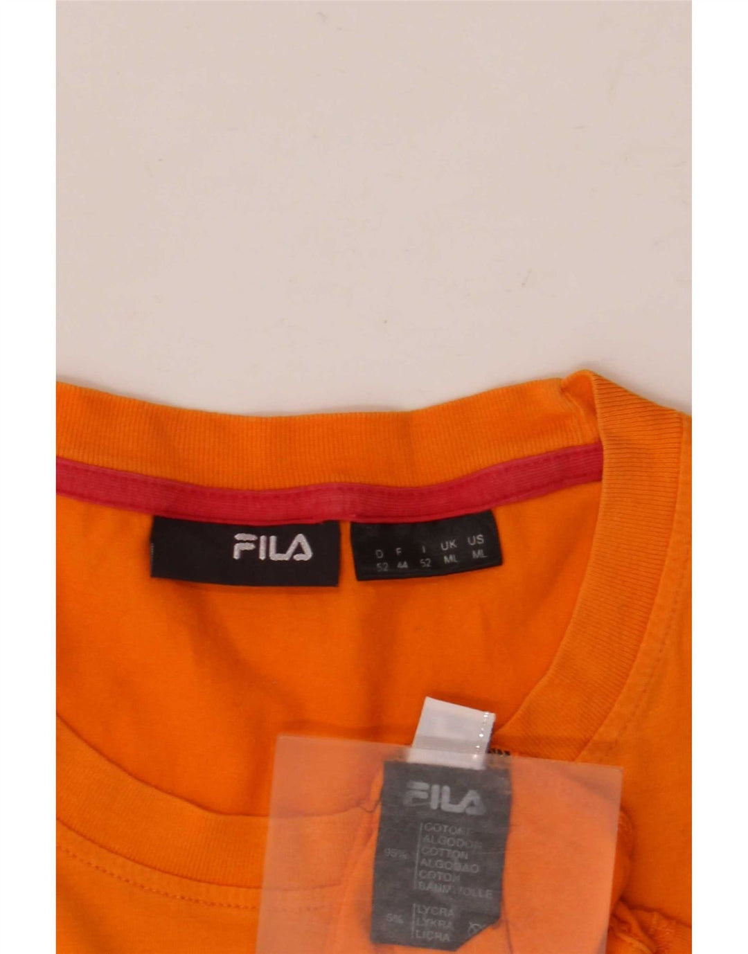 Fila Mens Graphic T-Shirt Top Médio Algodão Laranja