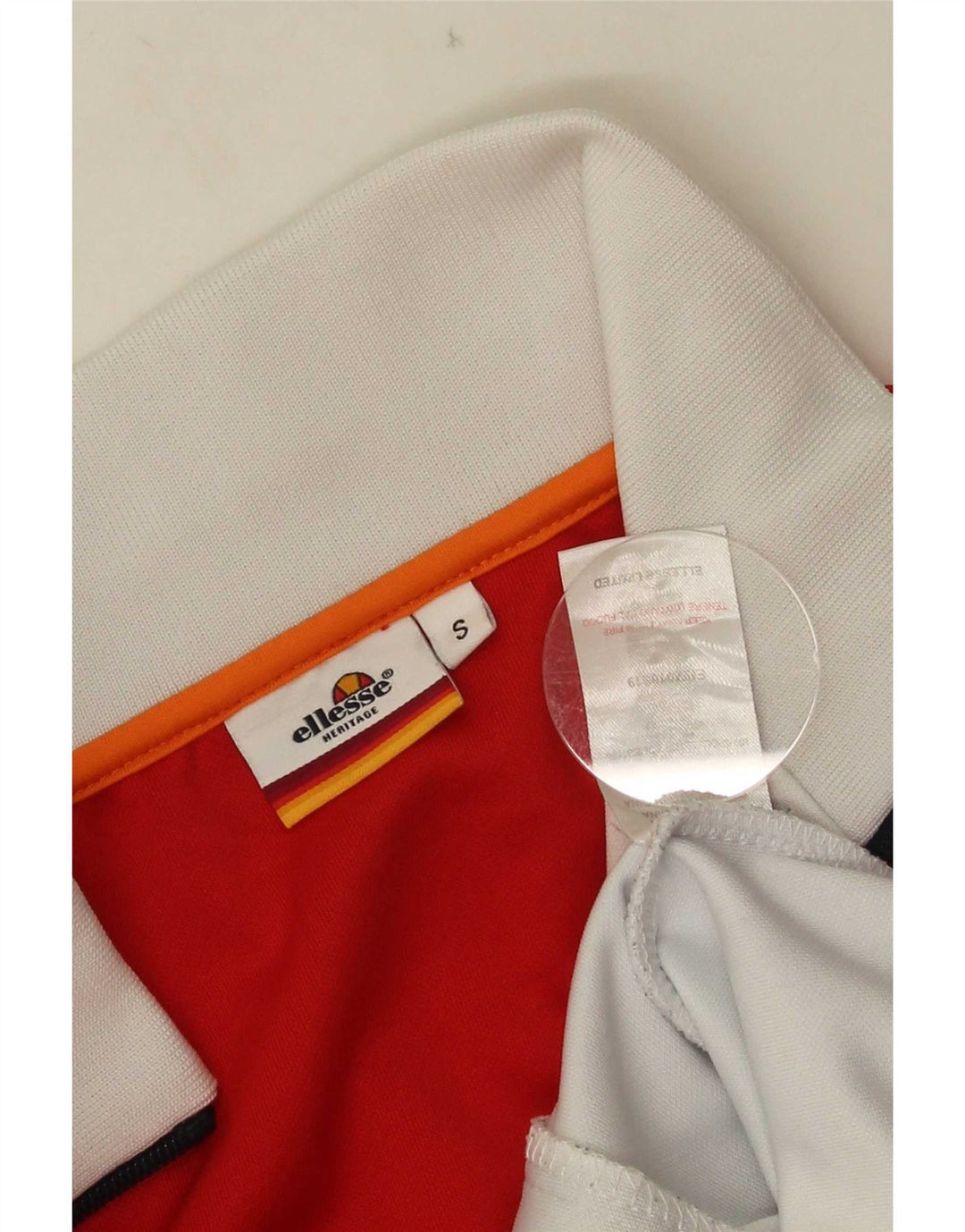 Ellesse Mens Treino Top Jacket Pequeno Poliéster Colorblock Branco