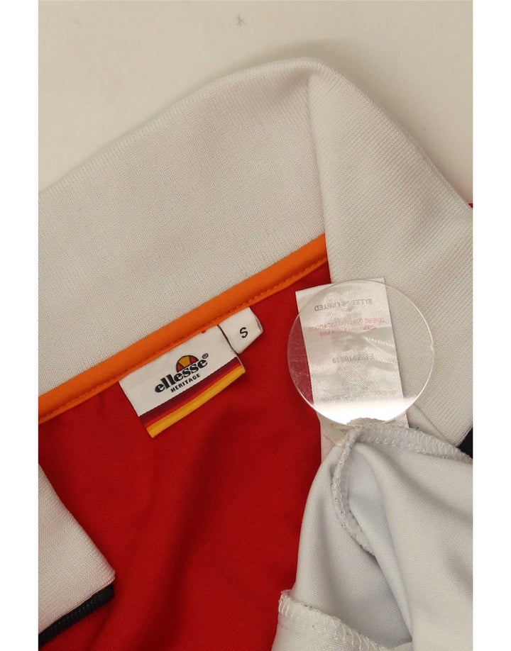 Ellesse Mens Treino Top Jacket Pequeno Poliéster Colorblock Branco